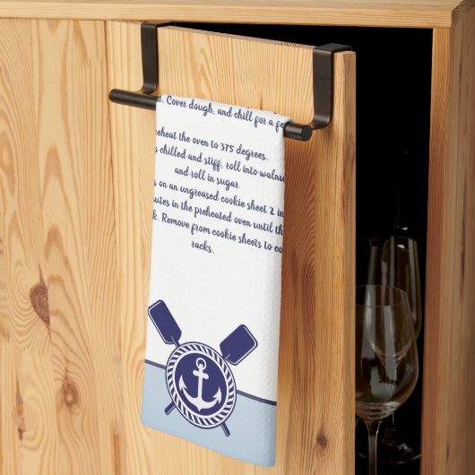 Nautic Anchor Erstellen Sie sich Ihr eigenes Rezep Geschirrtuch (Drittel gefaltet)