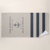 Nautic Anchor Family Beach House Strandtuch (Vorderseite)