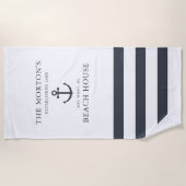 Nautic Anchor Family Beach House Strandtuch (Vorderseite)