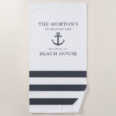 Nautic Anchor Family Beach House Strandtuch (Vorderseite)