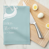 Nautic Anchor Family Name Beach House Geschirrtuch (Viertel Falte)