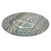 Nautic Anchor Family Name Beach House Sommer Schneidebrett (Ecke)