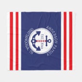 Nautic Anchor Family Name Patriotic Fleecedecke (Vorderseite (Horizontal))