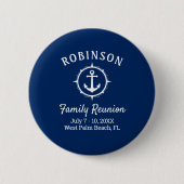 Nautic Anchor Family Wiedersehen Navy Blue & White Button (Vorderseite)