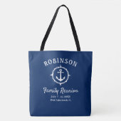 Nautic Anchor Family Wiedersehen Navy Blue & White Tasche (Vorderseite)