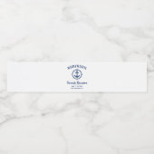 Nautic Anchor Family Wiedersehen Navy Blue & White Wasserflaschenetikett (Einzelnes Label)