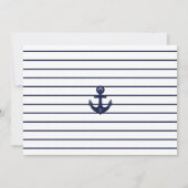 Nautic Anchor Foto Script Typografy Navy Blue Save The Date (Rückseite)