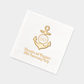 Nautic Anchor Frame #1 Jubiläum Party Servietten Mit Folie (Links)