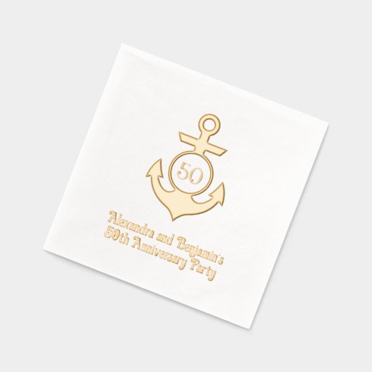 Nautic Anchor Frame #1 Jubiläum Party Servietten Mit Folie (Links)