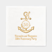 Nautic Anchor Frame #2 Jubiläum Party Servietten Mit Folie (Vorderseite)