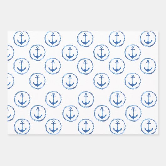 Nautic Anchor Geschenkpapier Set (Vorderseite 2)