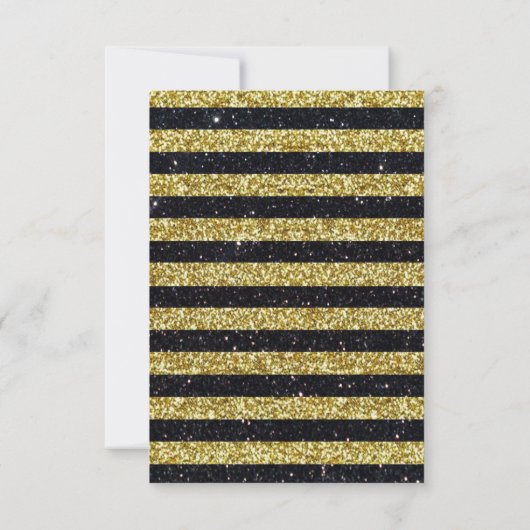 Nautic Anchor Gold Black Stripes Save the Date RSVP Karte (Rückseite)