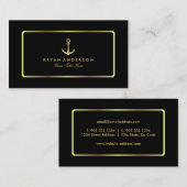 Nautic Anchor Gold Business Card Visitenkarte (Vorne/Hinten)