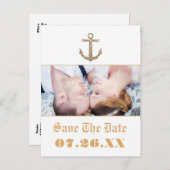 Nautic Anchor Gold Glitzer Glam Foto Postkarte (Vorne/Hinten)