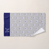 Nautic Anchor Gray Blue Navy Badezimmer Badetuch Badhandtuch Set (Handtuch)