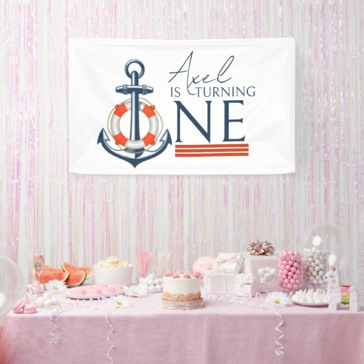 Nautic Anchor Happy Birthday Party Banner (Party)