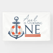 Nautic Anchor Happy Birthday Party Banner (Horizontal)