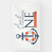 Nautic Anchor Happy Birthday Party Banner (Vertikal)