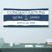 Nautic Anchor Hochzeit Empfang Herzlichen Glückwun Banner (Messe)