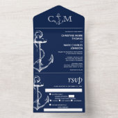 Nautic Anchor Hochzeitssong Anfrage Marine Meeting All In One Einladung (Innen Boden)