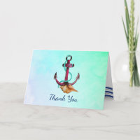 Nautic Anchor in Watercolor Vielen Dank
