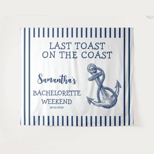 Nautic Anchor Junggeselinnen-Abschied letzten Toas Wandteppich (Vorderseite (Horizontal))
