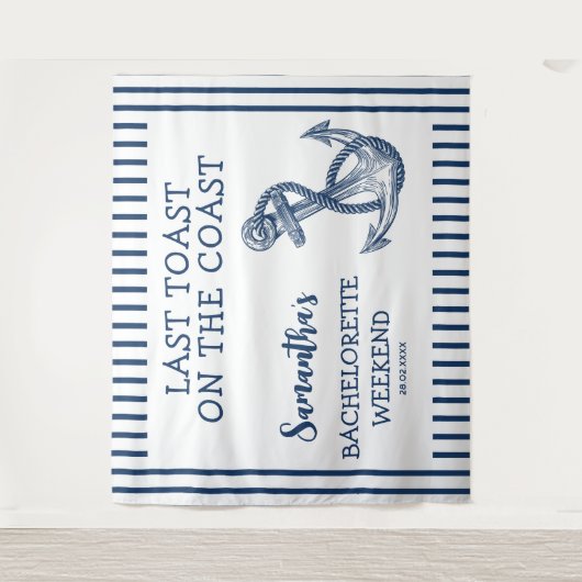 Nautic Anchor Junggeselinnen-Abschied letzten Toas Wandteppich (Vorderseite)