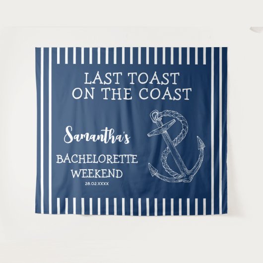 Nautic Anchor Junggeselinnen-Abschied letzten Toas Wandteppich (Vorderseite (Horizontal))