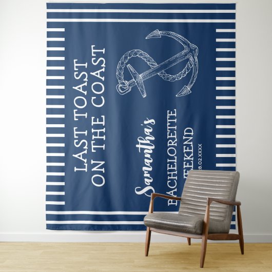 Nautic Anchor Junggeselinnen-Abschied letzten Toas Wandteppich (Beispiel)