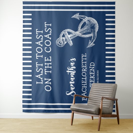 Nautic Anchor Junggeselinnen-Abschied letzten Toas Wandteppich (Beispiel)