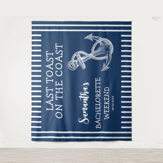 Nautic Anchor Junggeselinnen-Abschied letzten Toas Wandteppich (Vorderseite)