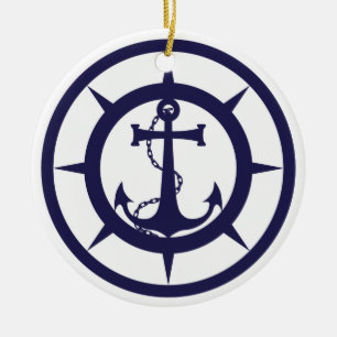 Nautic Anchor Keramikornament