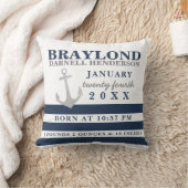 Nautic Anchor Kinderzimmer Birth Stats Pillow Kissen (Decke)