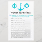 Nautic Anchor Kinderzimmer Rhyme Quiz Babyshowerga (Vorderseite)