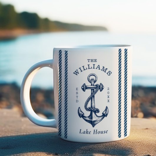 Nautic Anchor Lake House Navy Blue Kaffeetasse