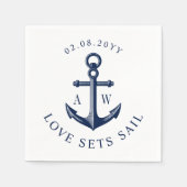 Nautic Anchor Liebe Set segeln benutzerdefinierte Serviette (Vorderseite)