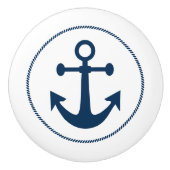Nautic Anchor mit Rope Navy Blue Keramikknauf (Vorderseite)
