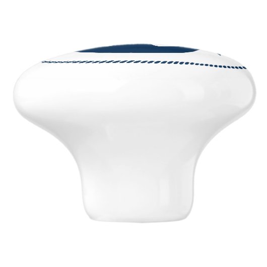 Nautic Anchor mit Rope Navy Blue Keramikknauf (Seitenansicht)