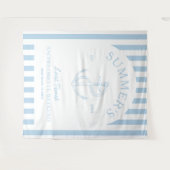 Nautic Anchor Modern Blue Bachelorette Banner Wandteppich (Vorderseite (Horizontal))