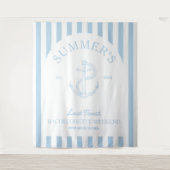 Nautic Anchor Modern Blue Bachelorette Banner Wandteppich (Vorderseite)