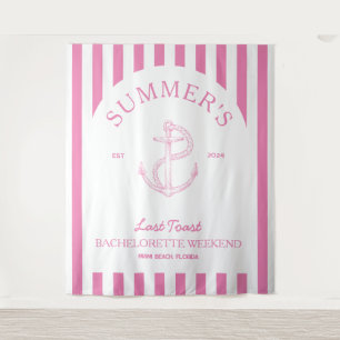 Nautic Anchor Moderne rosa Bachelorette Party Wandteppich
