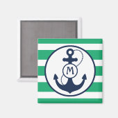 Nautic Anchor Mongram Magnet (Vorderseite/Rückseite)