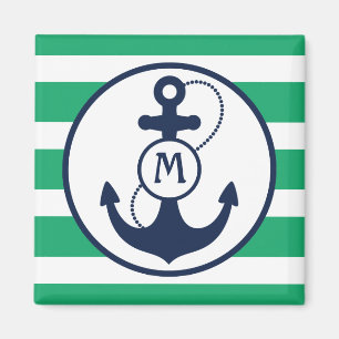 Nautic Anchor Mongram Magnet