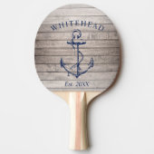 Nautic Anchor Monogram Beige Woge Tischtennis Schläger (Vorderseite)