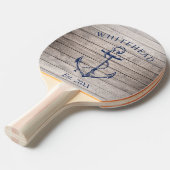 Nautic Anchor Monogram Beige Woge Tischtennis Schläger (Vorderseite)