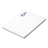Nautic Anchor Monogram Navy Notizblock (Rotiert)