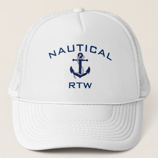 Nautic Anchor Monogram Truckerkappe (Vorderseite)