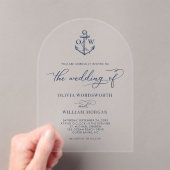 Nautic Anchor Monogram Wedding Arch Acryleinladungen (Insitu (Handheld))