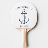 Nautic Anchor Monogram White Tischtennis Schläger (Vorderseite)