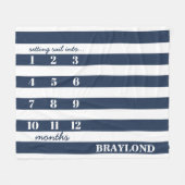Nautic Anchor Monthly Meilenstein Blanket Fleecedecke (Vorderseite (Horizontal))